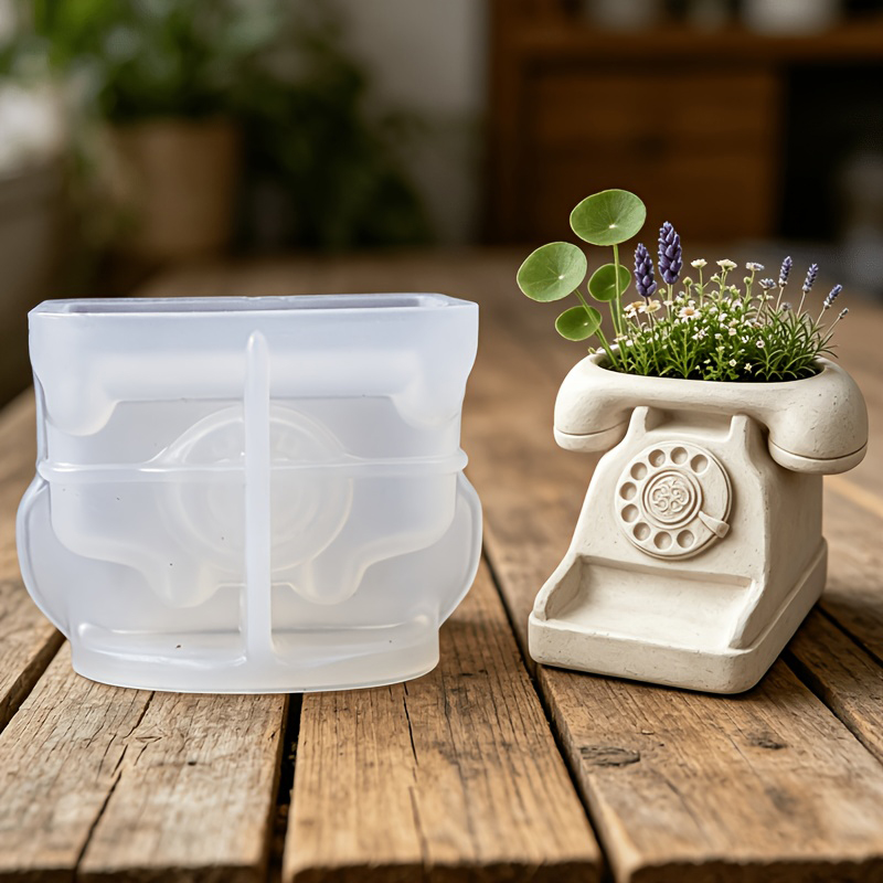 3D ヴィンテージ回転式電話機型多肉植物鉢シリコンモールド  - Tagine Clay Pot のレビューと価格