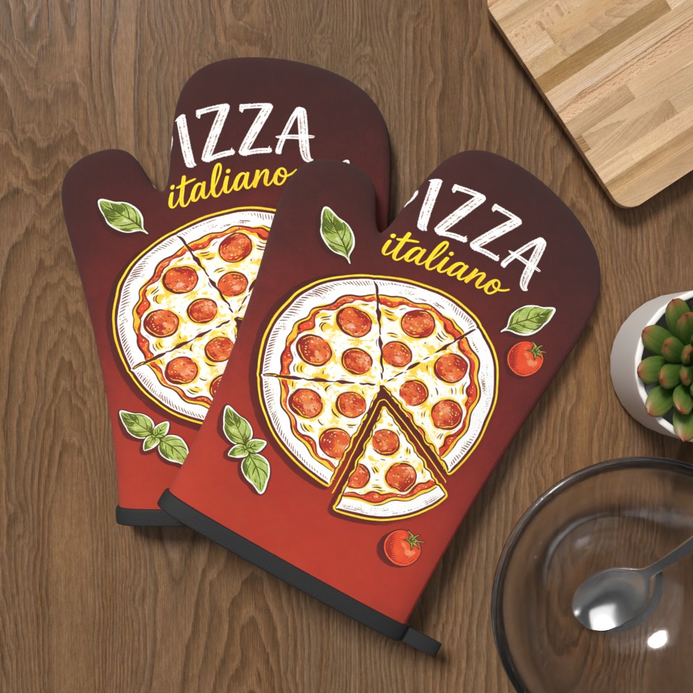 ピザイタリアーノプリントオーブンミット 2個入り 耐熱キッチ - Home Cooking Chef のレビューと価格