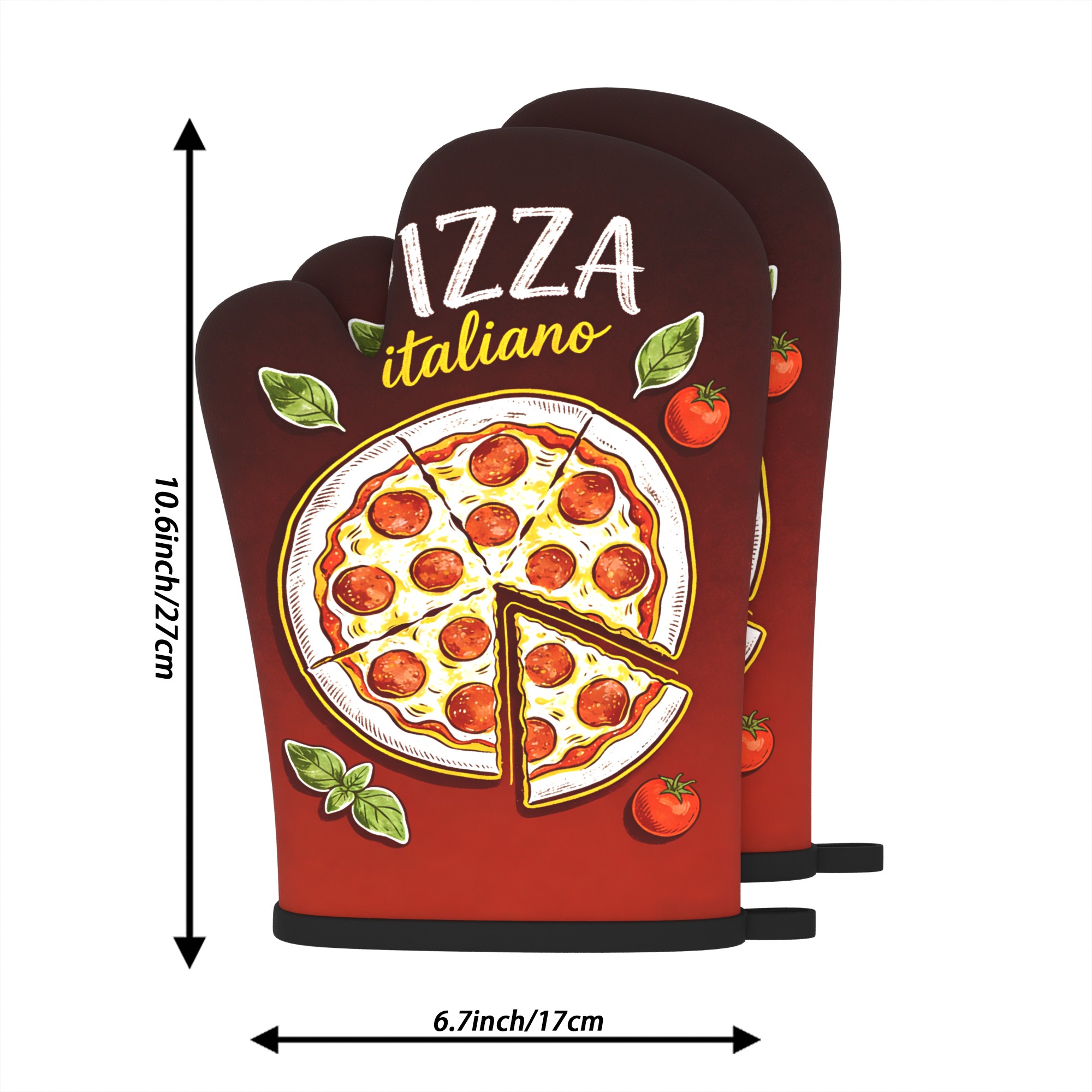 ピザイタリアーノプリントオーブンミット 2個入り 耐熱キッチ - Home Cooking Chef のレビューと価格