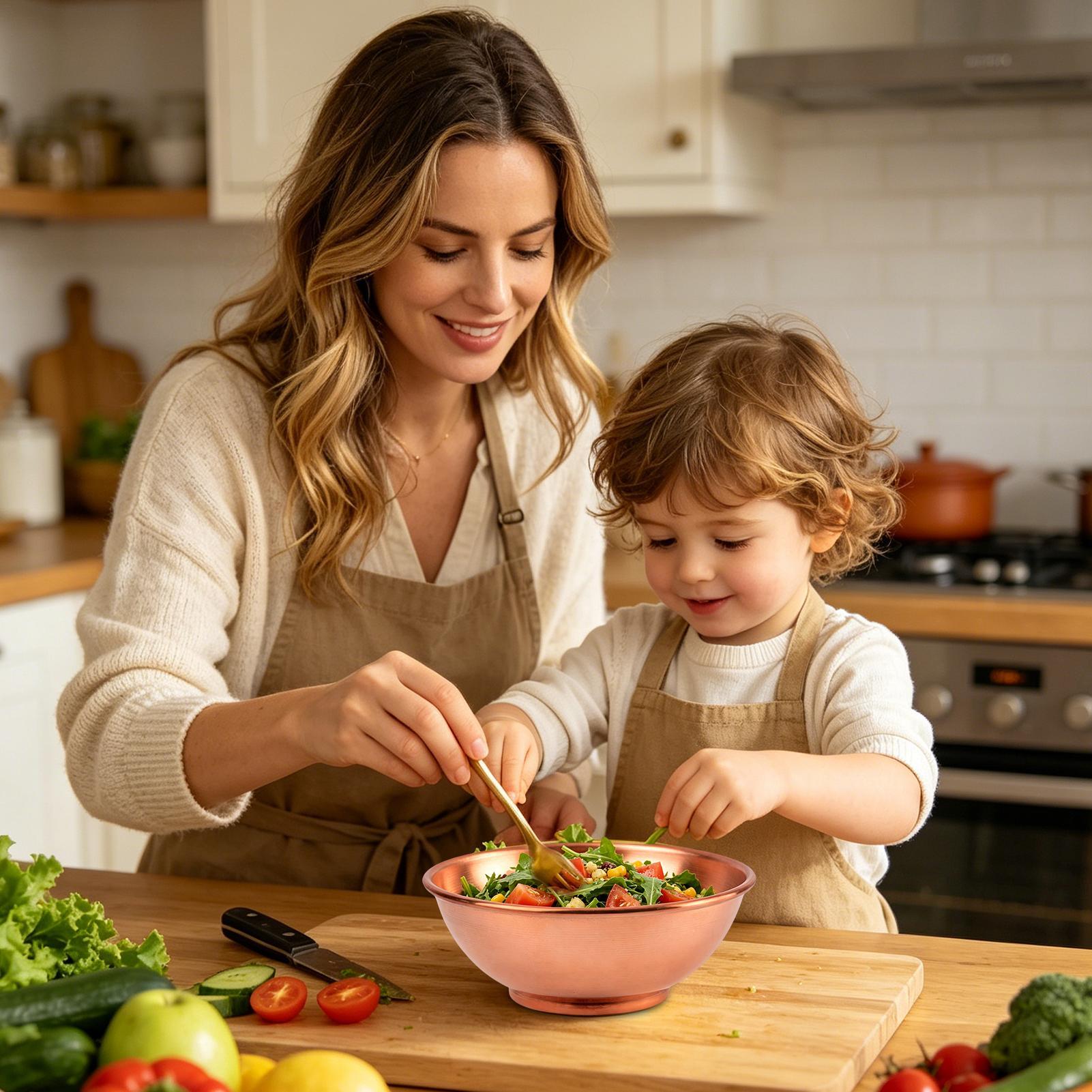 銅製ボウル 大型ミキシングサラダ保存容器 サラダ用ボウル 家 - Home Cooking Chef のレビューと価格