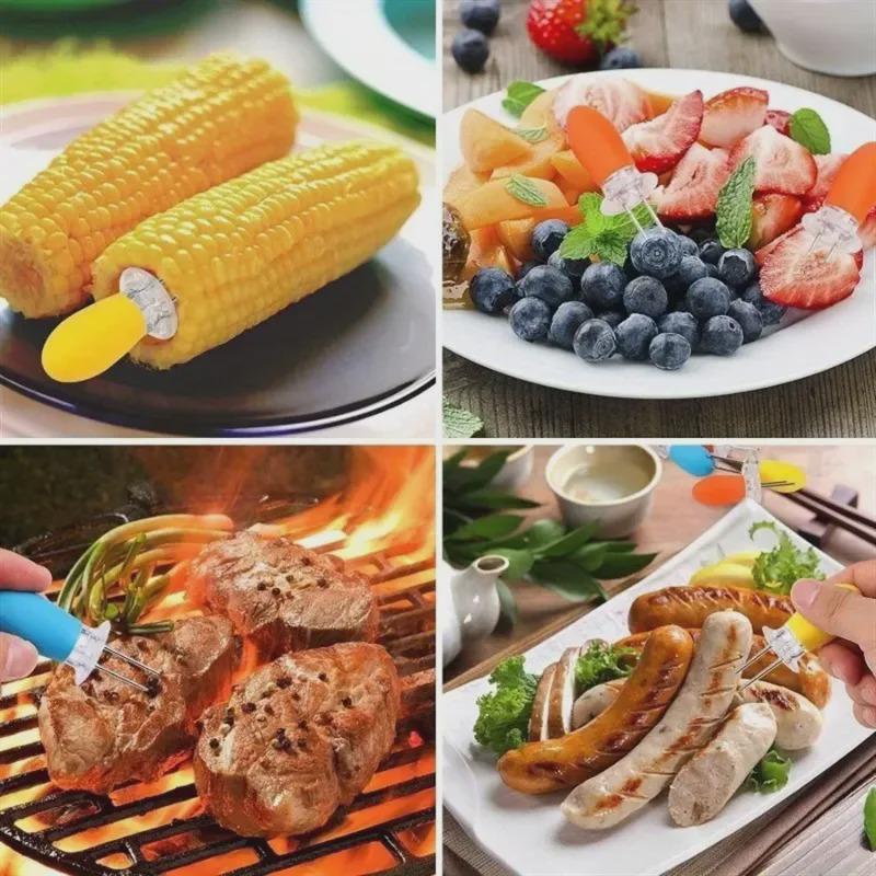 1ペアのコーンホルダー、ステンレス製のトウモロコシ穂軸ホルダ - Home Cooking On のレビューと価格