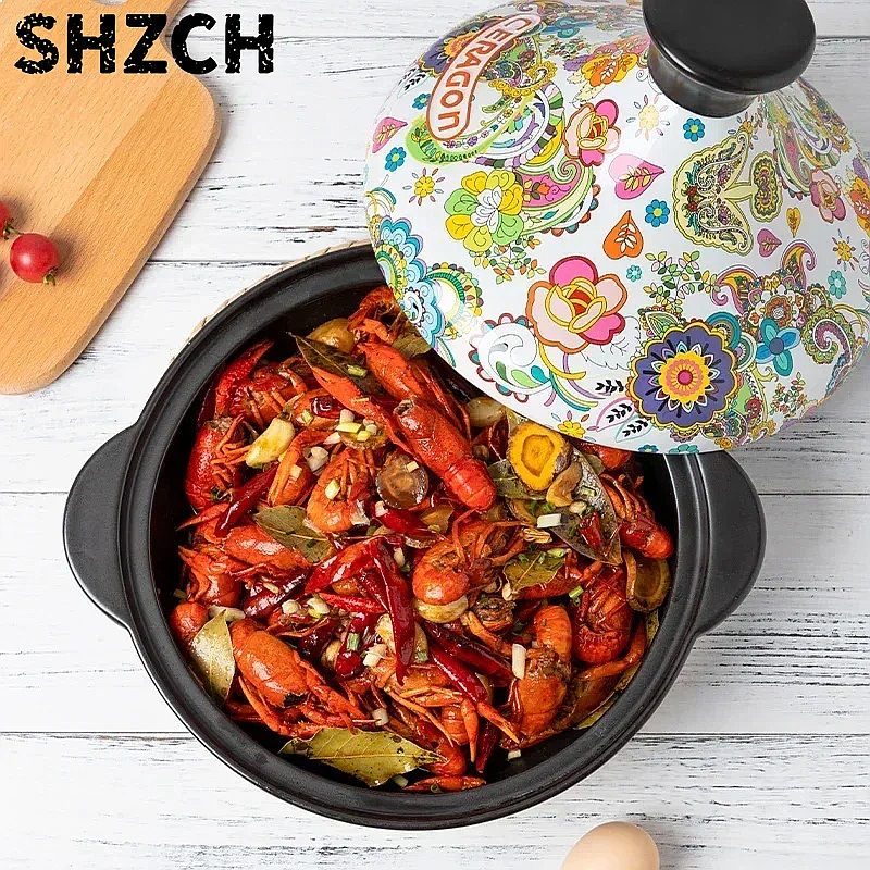 2L セラミックタジン土鍋、耐熱ガスコンロ用肉料理用スープ調 - Tagine Clay Pot のレビューと価格