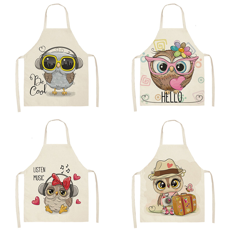 フクロウノースリーブシェフエプロンリネン花柄キッチン装飾エプ - Home Cooking Chef のレビューと価格