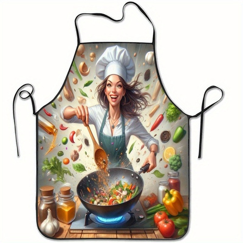 野菜料理用プリントエプロン、耐久性がありお手入れ簡単、ホーム - Home Cooking Chef のレビューと価格