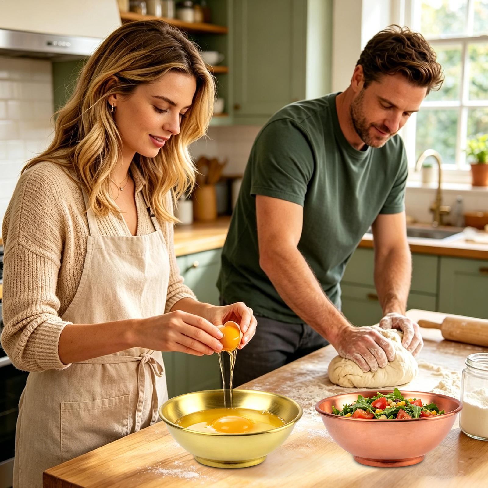 銅製ボウル 大型保存容器 サラダ用銅製皿 家庭用サービング  - Home Cooking Chef のレビューと価格