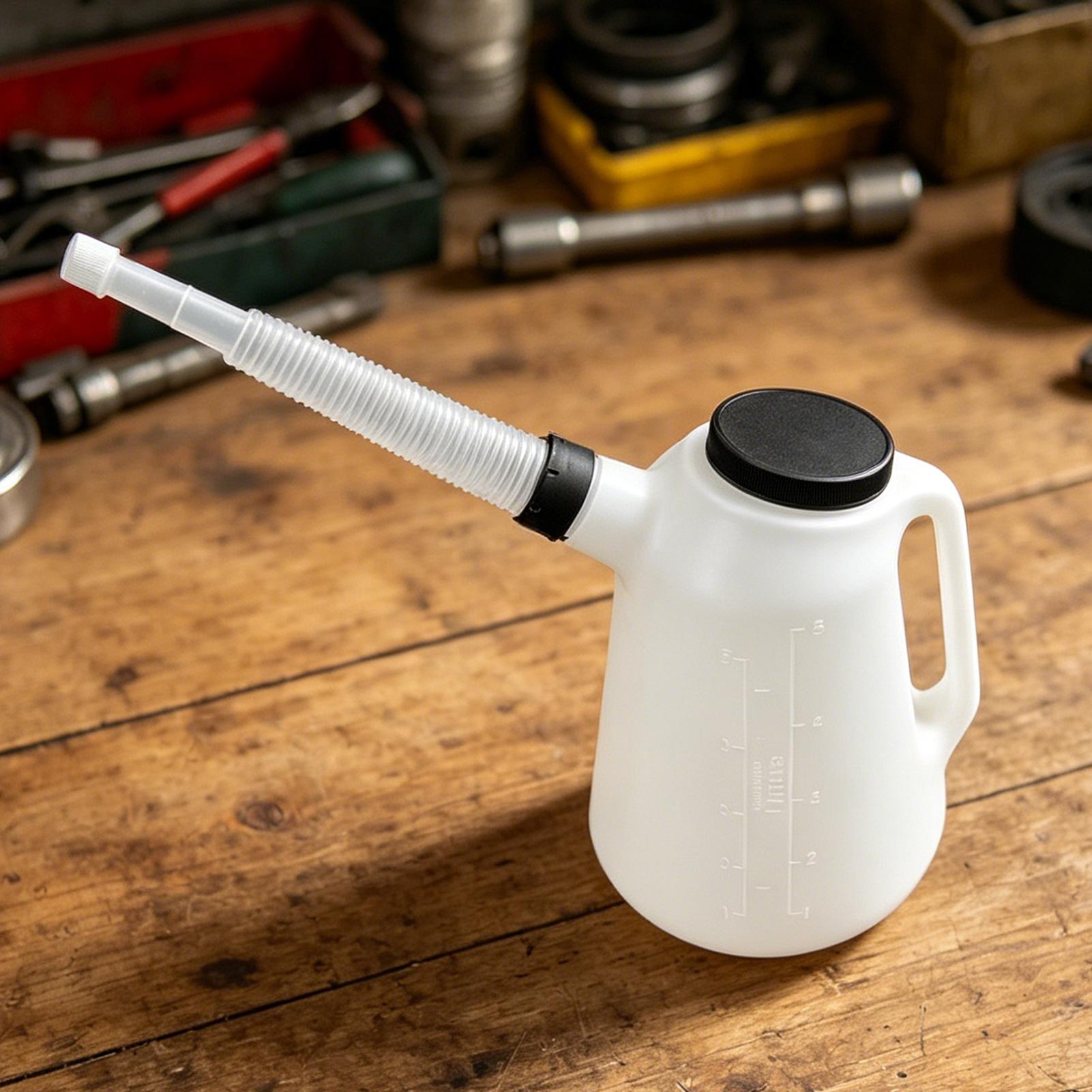 新しい5Lオイル注ぎ口付き蓋付きオイルジャグ、車のエンジン、 - Home Cooking Oil Making Machine のレビューと価格